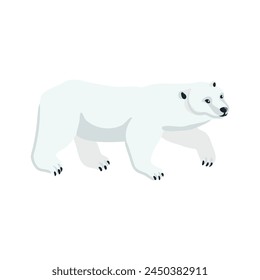 Vektorgrafik Zeichnung Eisbär, Cartoon Tier isoliert auf weißem Hintergrund, handgezeichnete Illustration