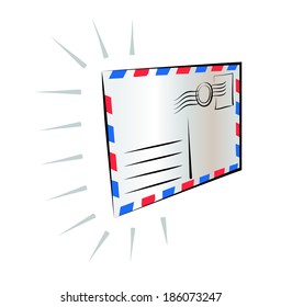 Vector drawing of a postage envelope.