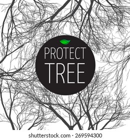 vector drawing of the poster protect tree. vector of the world day of the earth