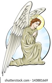 Vector drawing of a praying angel/Angel/Easy to edit vector drawing, easy to edit groups and layers, blends and meshes used