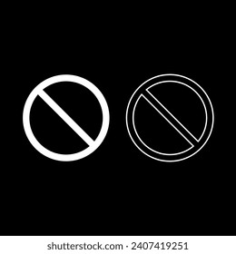 Vector drawing of a prohibition sign. Contour and silhouette color  white flat style