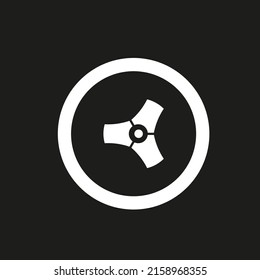 Vector drawing propeller. Screw color white flat style
