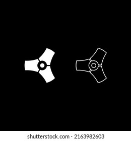 Vector drawing propeller. Screw color white flat style