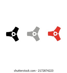 Vector drawing propeller. Screw color black gray red flat style
