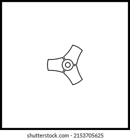 Hélice de dibujo del vector. Contorno de tornillo, color negro estilo plano