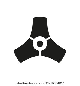 Vector drawing propeller. Screw silhouette, color black flat style