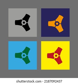Vector drawing propeller. Screw silhouette colorful flat style