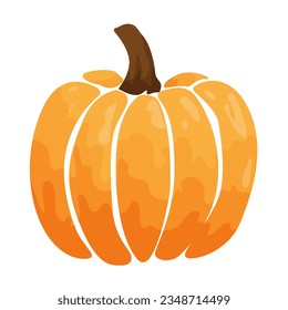 Vector drawing. Pumpkin. Autumn pumpkin. Yellow pumpkin