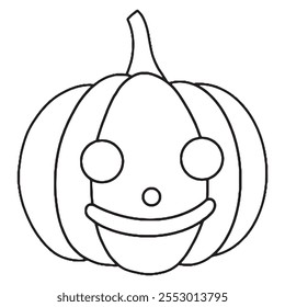 Dibujo de Vector con carácter de calabaza para Halloween. Libro para colorear