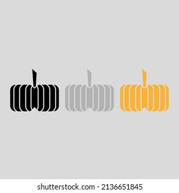 Vector drawing pumpkin color black gray orange