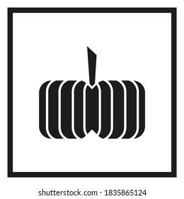 Vector drawing pumpkin, silhouette color black flat style