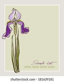 Vector drawing of purple irises