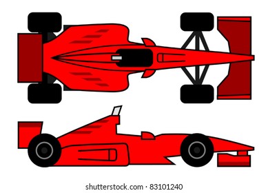 Vector drawing racing car