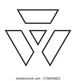 Vector drawing radiation sign, contour color black