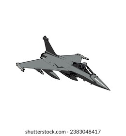 Vector drawing. rafale jet in maneuver