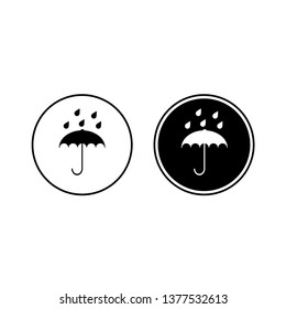 Vector drawing rain drops umbrella, two pieces, color is white and black, flat style