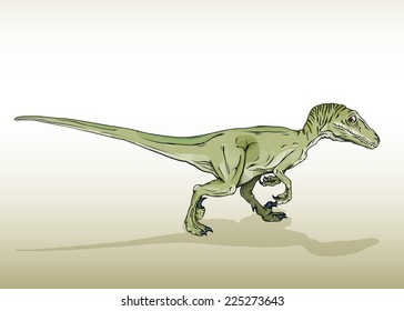 Vector drawing of a / Raptor/ Easy to edit layers and groups, no effects or meshes used. gradient only used in background