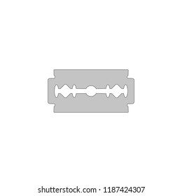 Vector drawing razor blade, color gray flat style