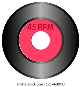 vector drawing record 45 rpm