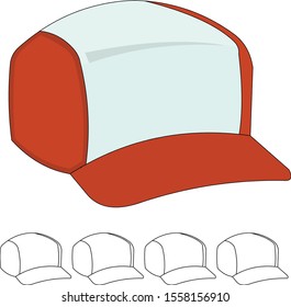 vector drawing of red cap