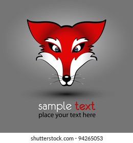 vector drawing of a red fox's head
