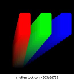 Vector drawing red, green, blue, or pixel rectangle