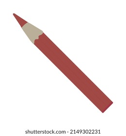Vector drawing of a red pencil. Flat design.