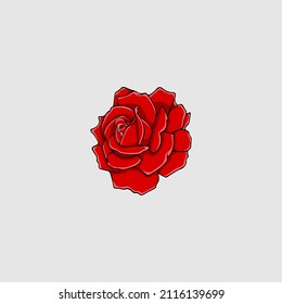 vector drawing of red roses