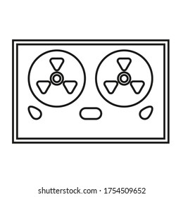 Icono del vector de grabadora de cinta de tambor, contorno