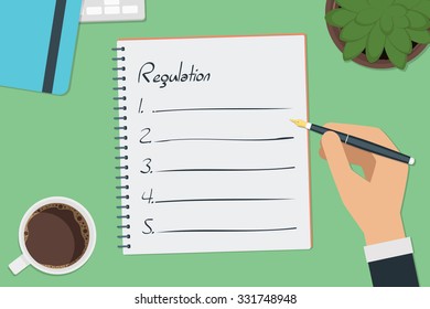 vector drawing regulation list concept