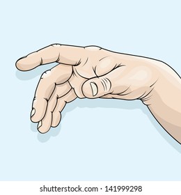 Vector drawing of a relaxed hand/Relaxed hand/ Easy to edit layers, no meshes no gradients used, grouped objects