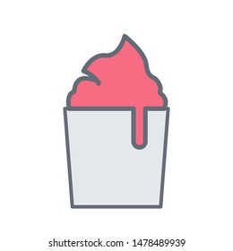 A vector drawing represents cupcakes design