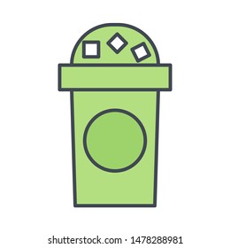 A vector drawing represents drinks design