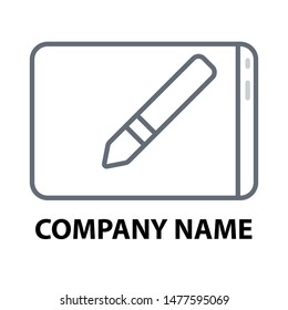 A vector drawing represents pen tablet logo design.