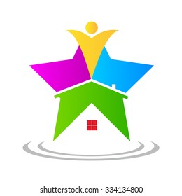 A vector drawing represents star home design.