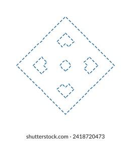 Rombusos de dibujo vectoriales, color de línea de puntos azul estilo plano