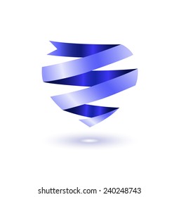 Vector drawing of ribbon banner. Design elements.