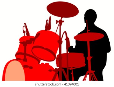 Vector drawing rights for the drum set during a concert