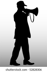 Vector drawing rights with a megaphone