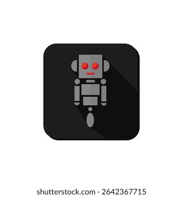 Vector drawing robot. Icon robot color gray flat style