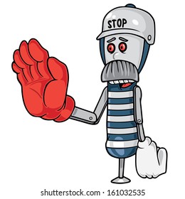 Vector drawing of robotic traffic officer