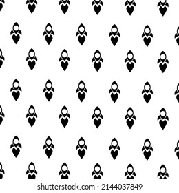 Vector drawing rocket, color black flat style