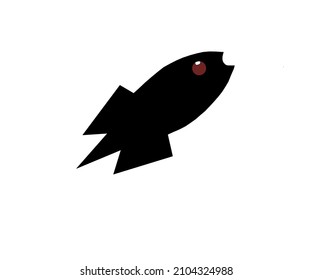 vector drawing, rocket and fish logo illustration