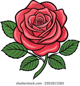 Vector drawing of Rose flower