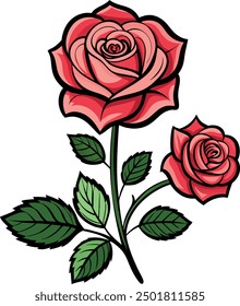 Vector drawing of Rose flower