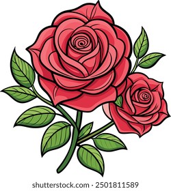 Vector drawing of Rose flower