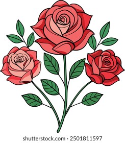 Vector drawing of Rose flower