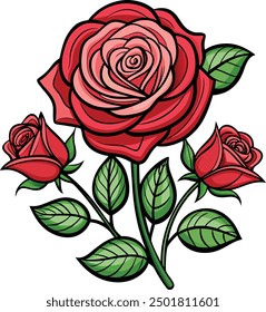 Vector drawing of Rose flower