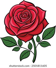 Vector drawing of Rose flower