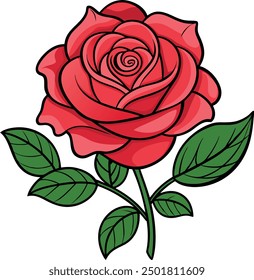 Vector drawing of Rose flower